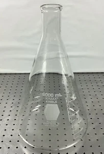 KIMAX Kimble Erlenmeyer fiaschetta 6000 ml n.26500 tappo n.10 - Foto 1 di 2