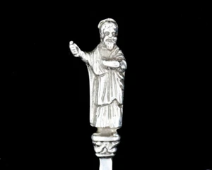 Antique Sterling Christianity Figural S Jacobus Apostle Spoon 7.5" H London Engl - Picture 1 of 7