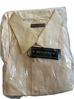 Brandolini Dress Shirt For Men Size:50/20  Color: Cream. 100% Cotton. - Image 1 of 4