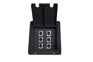 Recessed Pocket Stage Floor Box w/ 4-XLR Female & 2- RJ45 Pass Thru - Picture 1 of 4