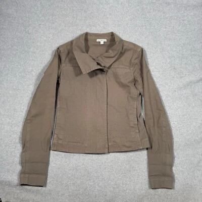 Chaqueta Estándar James Perse Para Mujer Talla 2 Beige Recortada Cremallera Completa Bolsillos Moto Foto 1 de 4