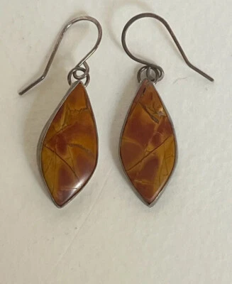Pendientes Cherry Creek Jaspe Plata Esterlina Artesanales Hechos a Mano Joyería Arte 925 Foto 1 de 4