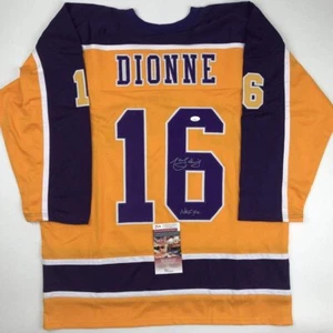 Autographed/Signed Marcel Dionne HOF 92 Los Angeles LA Yellow Jersey JSA COA - Picture 1 of 4