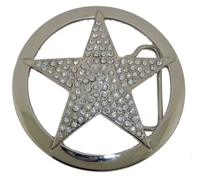 Hebilla de cinturón estrella solitaria Texas jefe sheriff insignia metal plateado nuevo Western Rodeo Foto 1 de 3