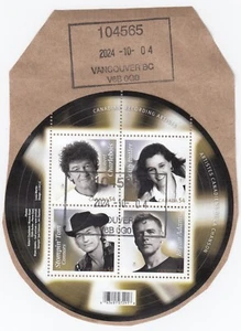 Canada: #2333 RECORDING ARTISTS Souvenir Sheet S/S VF Used (on piece) - Picture 1 of 1