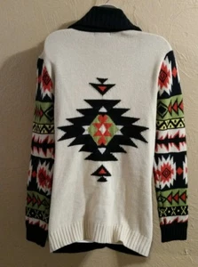 Woman's Xtaren Tribal Print Oversized Loose Sweater S/M Cardigan - Picture 1 of 7