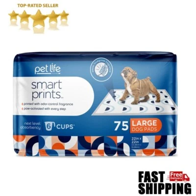 Dog Pads, Smart Prints, Large, Sunshine & Rainbows Print, 75ct