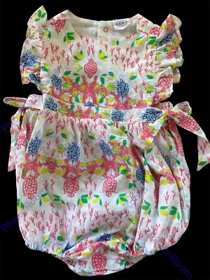 Huevo Susan Lazar Espera Rosa/Azul Estampado Floral 100% Tejido Algodón Burbuja-6Mos Foto 1 de 4