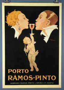 Porto Ramos-Pinto, Rene Vincent, Art Deco Adversitement Repro, Cupid Wine Poster - Picture 1 of 1
