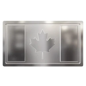 "Calcomanía emblema insignia pegatina bandera canadiense plata aluminio 4-1/4"" x 2-3/8" - Imagen 1 de 2