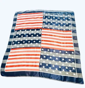Vintage American Flag Stars and Stripes Long Scarf - 40x42” Inches Sheer - Picture 1 of 6