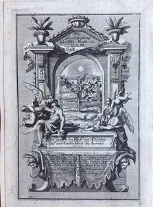 LACRYMIS AMPLECTITUR acquaforte originale XVIII secolo piangendo abbracciati - Picture 1 of 3