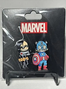 2016 SDCC Marvel WINTER SOLDIER BUCKY & CAPTAIN AMERICA Pin Set RARE - Picture 1 of 2