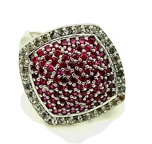 Sterlingsilber 925 Ring mit Rubinen und kubischem Zirkonia - Bild 1 von 11
