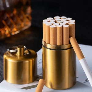 Outdoor Metal Cigarette Cases Hold 20pcs Waterproof Storage Sealed Can Keychain - Picture 1 of 8