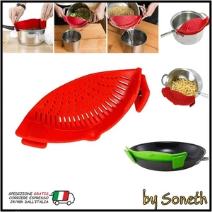 COLINO SCOLAPASTA LIQUIDI ACQUA DA BORDO PER  PENTOLA PADELLA CUCINA CIBO PASTA - Foto 1 di 2