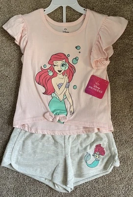 Juego de 2 piezas Ariel La Sirenita Disney para niña nuevo con etiquetas. Talla 6X. Bordado Foto 1 de 4