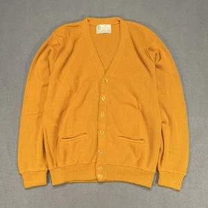 Sears Vintage Cardigan Mustard Yellow Medium Sweater Mens Store Kings Road Shop - Picture 1 of 6
