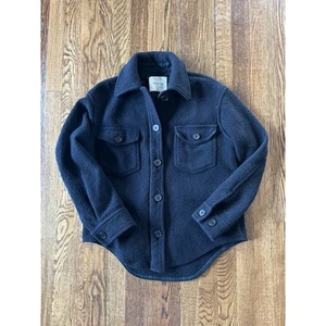 Aritzia Wilfred Free The Ganna Shacket Womens XS Merino Wool Jacket Black Pocket - Picture 1 of 6