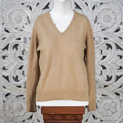 Vintage Pringle of Scotland 100% Cashmere V-Neck Sweater Beige Women’s 38 - Image 1 of 4