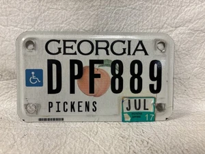2017 Georgia Handicap Motorcycle License Plate - Picture 1 of 2