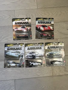 Hot Wheels Premium Circuit Legend Brand New Set Of 5 In Hand Uk Ferrari Porsche - Picture 1 of 2