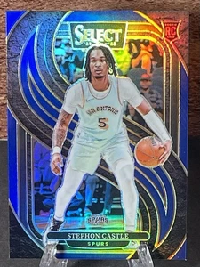 Stephon Castle RC 2024-25 Panini Seleziona Premier Level Blu Vendita al Dettaglio Prizm Spurs - Foto 1 di 2