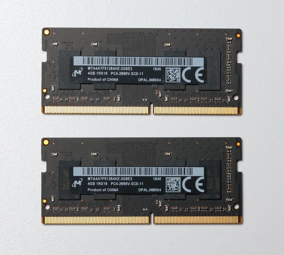 Módulos de chip SO-DIMM Micron 8 GB PC4-2666 DDR4 SDRAM (2-4 GB) Foto 1 de 1
