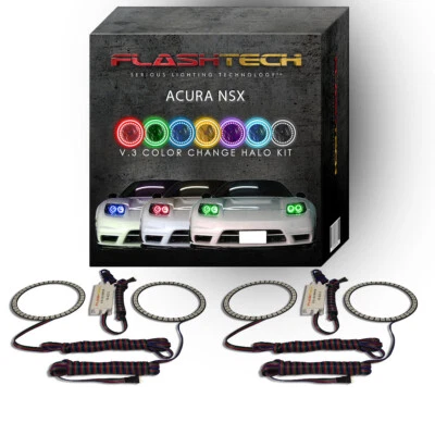 Kit de anillo halo LED cambiante multicolor RGB para faros Acura NSX 2002-2005 Foto 1 de 4