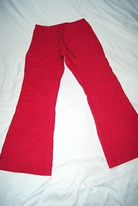 wonderwink scrub pants women's medium spread good cheer red 4 pockets pen holder