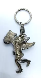 Vintage Keychain Angel Cherub Key Ring Metal Korea - Picture 1 of 2