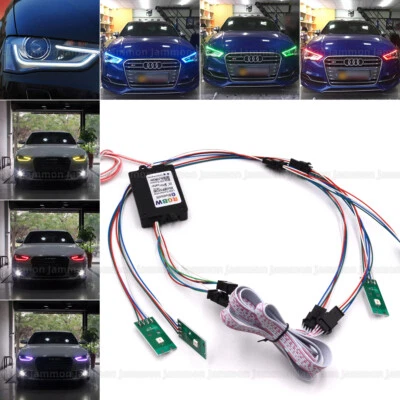 Faro de placa LED RGB multicolor DRL BT APP control para Audi A4 S4 2013-2016 Foto 1 de 4