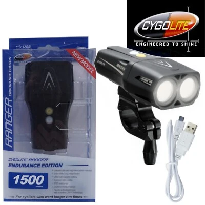 Cygolite Ranger 1500LM  Endurance USB Bike Front Head Light 9 Modes - Image 1 of 3