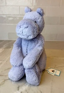 Jellycat Bashful Hippo - NWT New With Tags - Purple Animal Cute Soft - Authentic - Picture 1 of 9