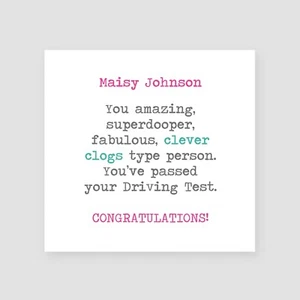 Handmade Personalised Passed Driving Test Card Granddaughter Daughter Sister - Picture 1 of 5