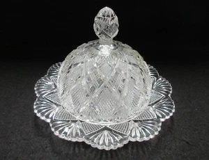 EAPG George Duncan & Sons Quartered Block/Panelled Diamond (#24 OMN) Butter Dish - Picture 1 of 22