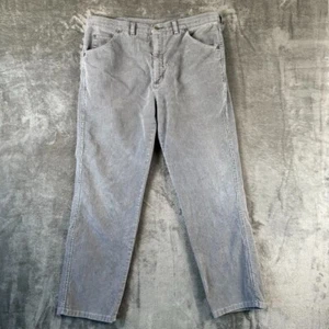 Vintage Lands End Corduroy Pants Mens 36x30 Gray Made in USA Square Rigger Rare - Picture 1 of 12
