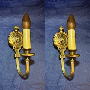 Pair antique candle wall sconces Beautiful Finish Rewired 3G - Picture 1 of 7
