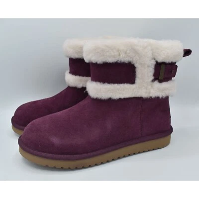 Mini Botas Koolaburra Mujer Talla 7 Barlee Ciruela Púrpura Gamuza Zapatos Botines Foto 1 de 4