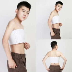 Strapless Chest Binder Tomboy Short Crop Tank Tops Elastic Band (L, XL, XXL) - Picture 1 of 2