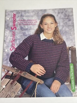 Starflower Sweater Womens Size S M L Knitting Pattern House of White Birches - Image 1 of 4