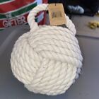 Creative Co-Op Nautical Rope Knot Cotton Door Stop, Ivory. B102