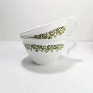Juego de 2 tazas de té vintage años 70 Corelle Crazy Daisy Spring Blossom TAN LINDAS - Imagen 1 de 5