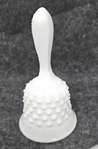 VNTG Fenton Hobnail Milk Glass Bell 5 ¾” tall W/ Metal Clapper & FREE SHiPPinG - Picture 1 of 6