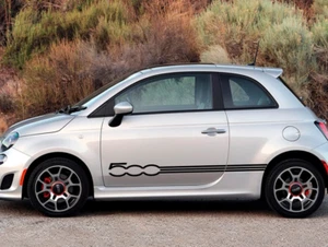 Fiat 500 Abarth Car Side Lines Skirt Stickers Decals Graphics Stripes Racing - Picture 1 of 6