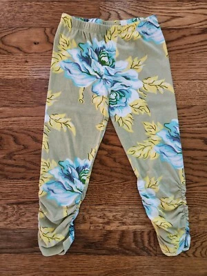 MUSTARD PIE Girls 4 Floral Leggings Green Multi - Image 1 of 4