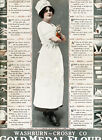 1913 Original Gold Medal Flour Big Color Page Ad.  Step By Step Bread Recipe