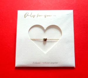 Crystals Armband Edelstahl 14 Karat vergoldet Herz ONLY FOR YOU... HCA - Bild 1 von 1