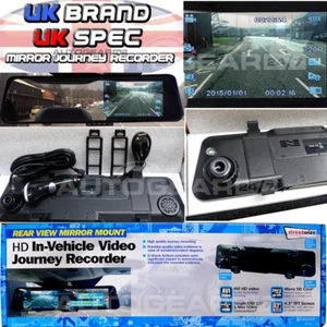 Rear view Mirror Mount Camera in Car CCTV Driving Video HD 4.3" Journey Recorder - Picture 1 of 12