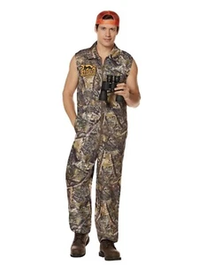 Cougar Hunter Zip Front Camo Jumpsuit Camouflage Size S/M Halloween Costume - Picture 1 of 11